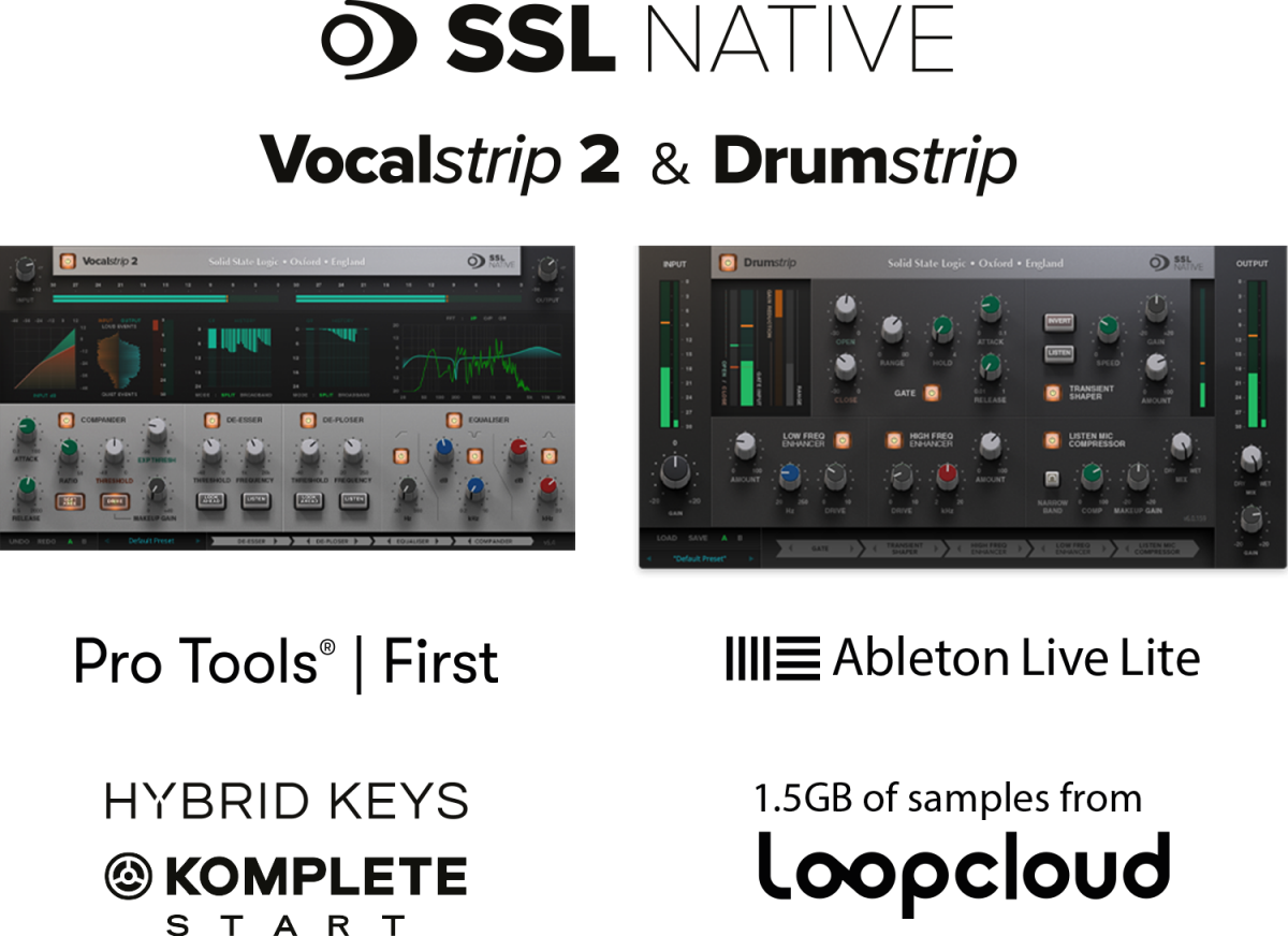 Solid State Logic SSL Native Vocalstrip 2 and Drumstrip